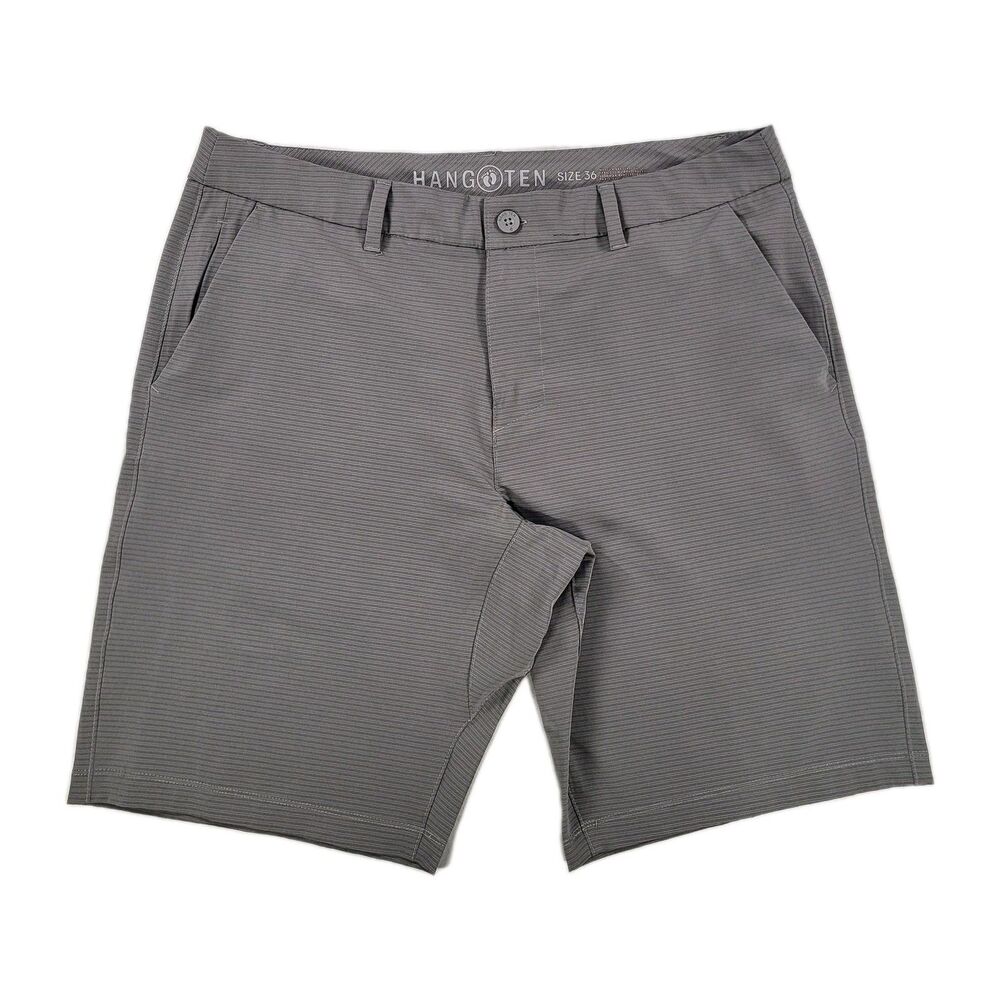 Hang Ten Shorts Adult 34 Gray Performance Stretch Board Drawstring Outdoor Mens